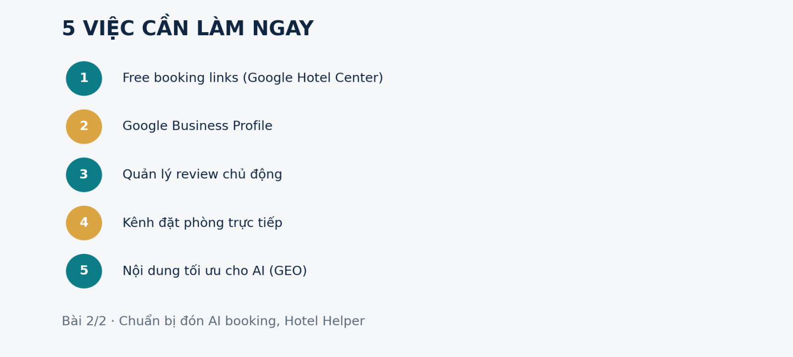 5 việc khách sạn Việt Nam cần làm để chuẩn bị cho AI booking của Google